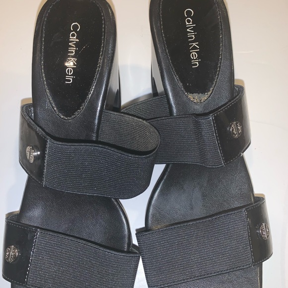 CALVIN KLEIN WEDGE SANDALS SIZE US 7.5 - Picture 2 of 7